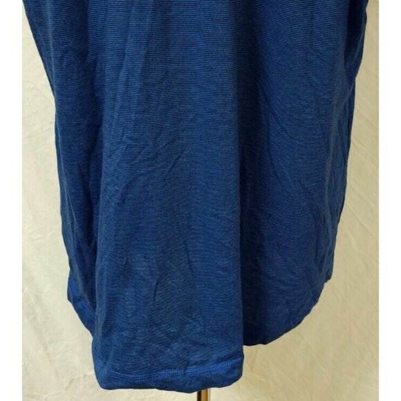Hurley Mens XL Dark Blue Pin Striped Short Sleeve 1/4 Button Polo Logo T-Shirt - Picture 10 of 12